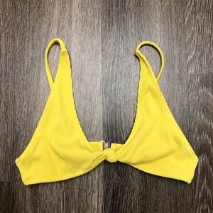 White Fox Yellow Bikini Top